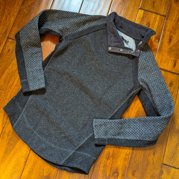 PrAna Women's Brandie Sweater Charcoal Grey Heather Wool Blend - Picture 3 of 6